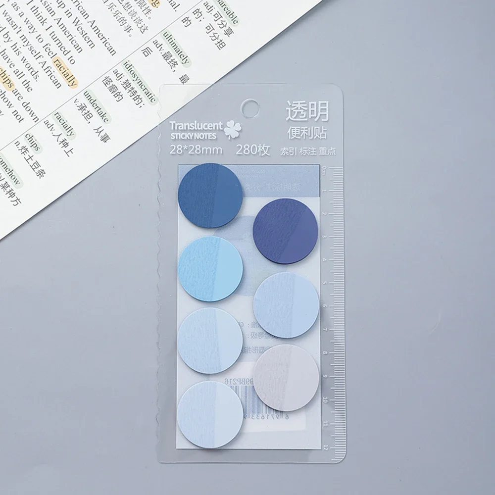 280 Sheets Macaron Color Round Self-adhesive Sticky Note Student Marking Stickers Memo Stationery School Office Supplies