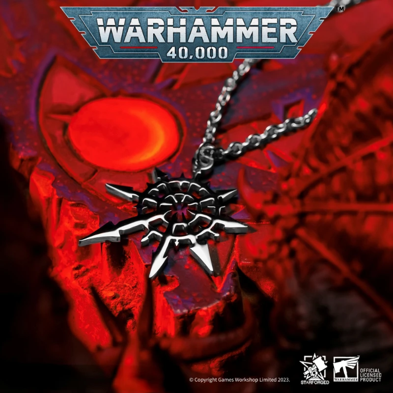 Starforged Star Casting Chaos: The Seal of Chaos: War Hammer 40K, Surrounding Titanium Steel Trendy Popular Pendant