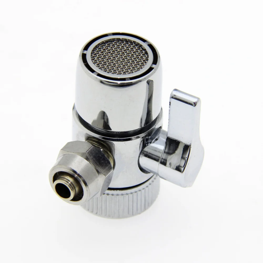 Metal Kitchen Water Filter Diverter Valve Tap Adapter Faucet Switch Connector For Reverse Osmosis System Pipe Hose Fitting