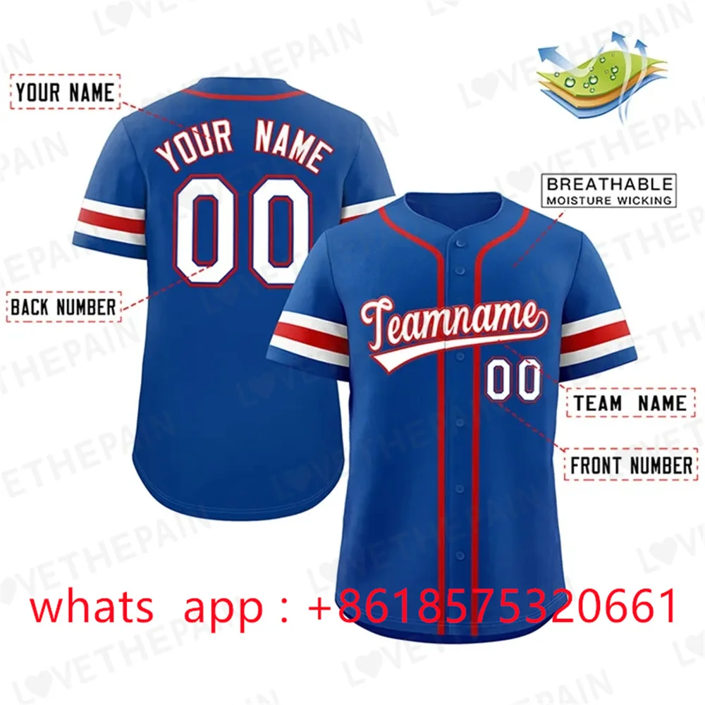 

Personalization Customize Baseball Jersey Team Shirt Print Personal Name Number Hip Hop Sportswear Baseball Men/Women/Kids Shirt