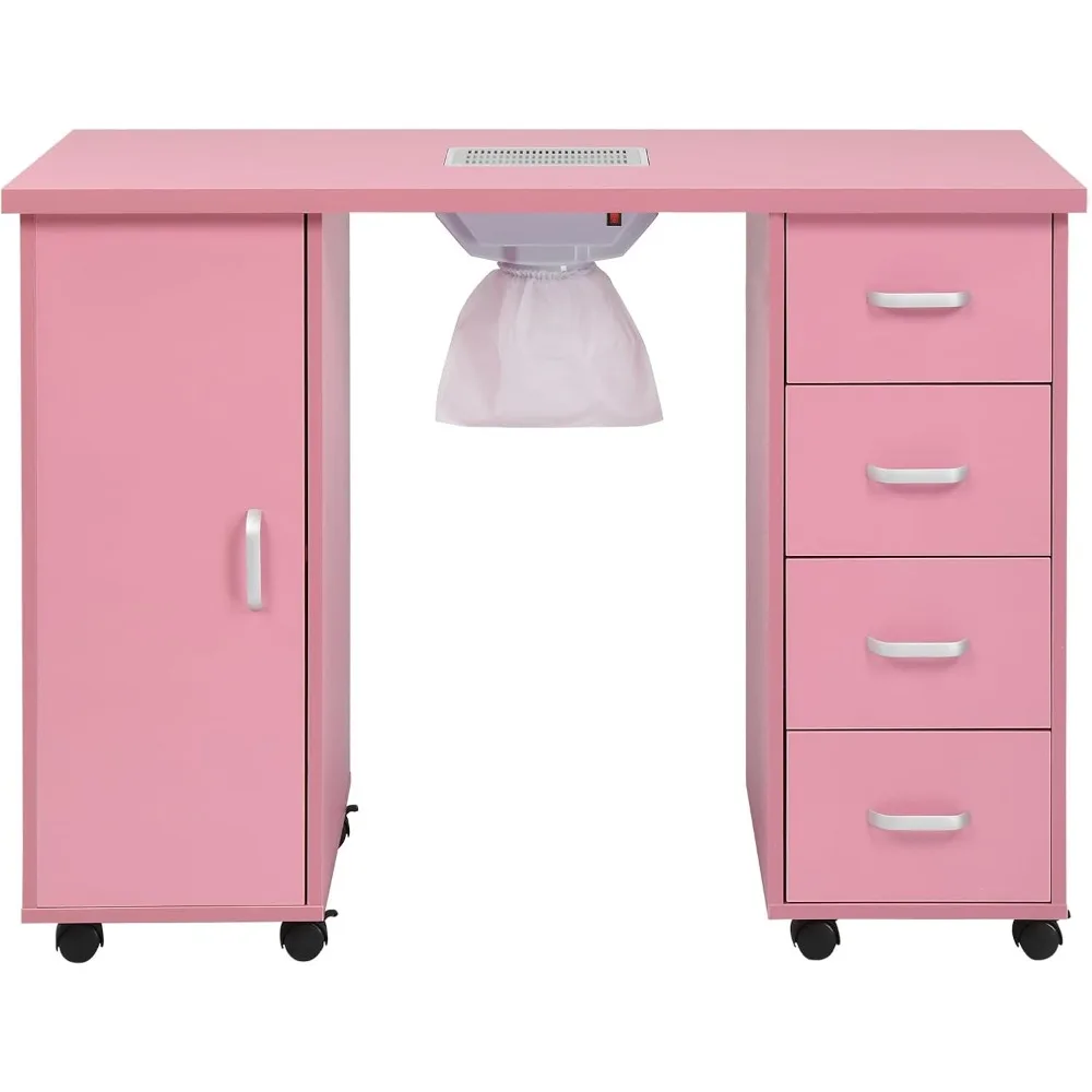 Nail Table Station,  Storage Cabinet, 4 Drawers,Manicure Table Nail Desk , Beauty Spa Salon Home Wooden Technician Workstation