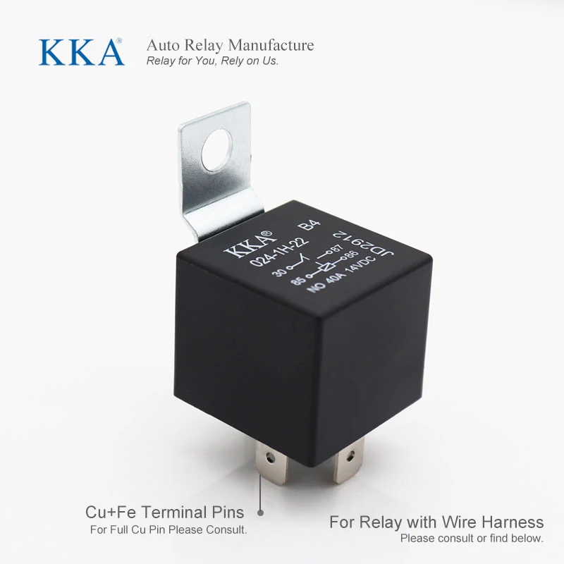 [25pcs/Pack] KKA-V4-Iron Back12V/24V 4pin/5pin Universal 40Amp Automotive Relay, Bosch Style Car Relays for Car, Motor, Vehicles