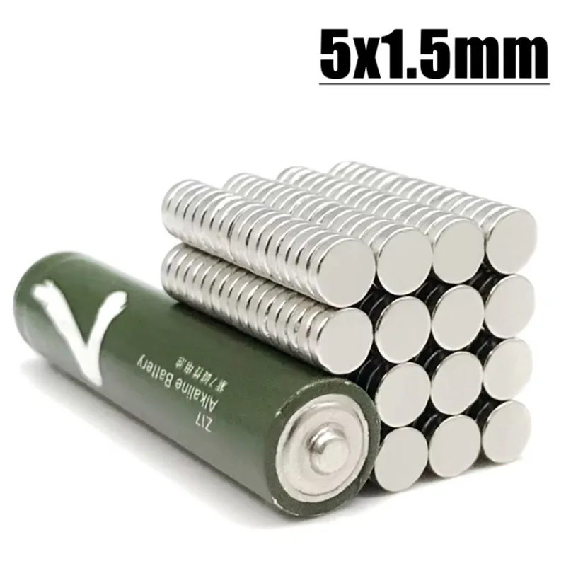 5x1.5mm 20/50/100/200/500pcs Powerful Strong Magnet Thin Neodymium Magnet N35 NdFeB Disc 5*1.5mm Permanent Small Round Magnet