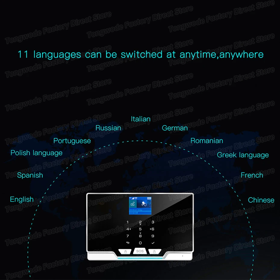 TOWODE G20 Tuya WiFi GSM Wireless Security Alarm System Home Business Burglar Alarm with Siren RFID Motion Detector Smoke Sensor