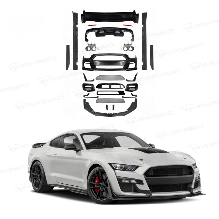 

High Performance Car Bumper Side Skirt Rear Diffuser Exhaust Tip Upgrade GT500 Style Bodykit For Ford Mustang