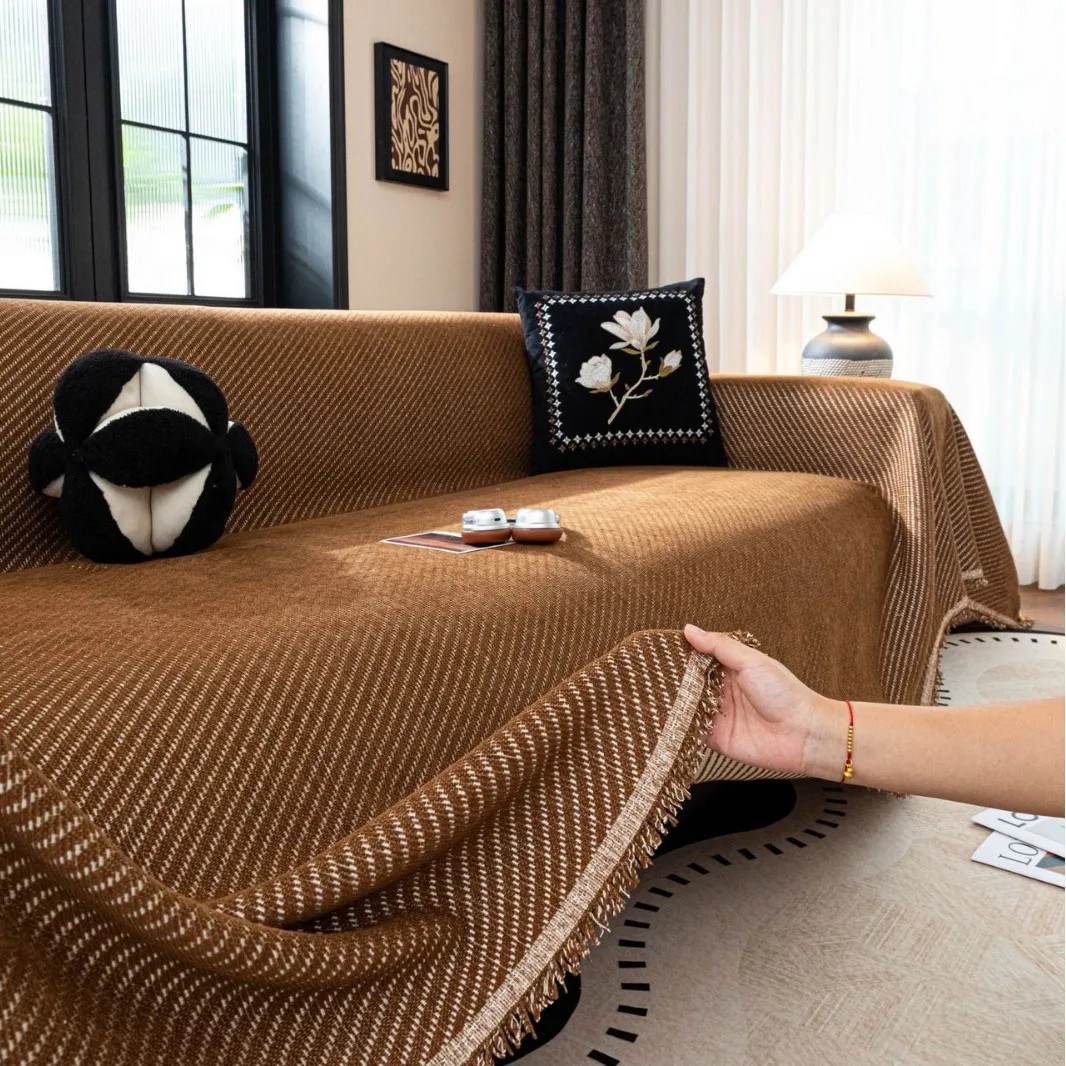 1PC-2026 New Four Seasons Universal Chenier Sofa Cover Cloth Towel Anti Cat Scratch Seat Cushion One Full Cover Cover Anti Slip
