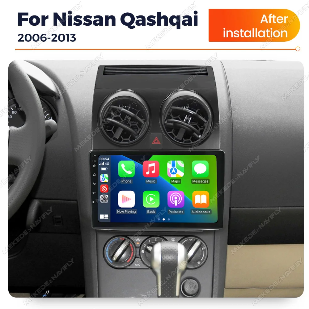 2Din 9 "أندرويد 14 راديو السيارة CarPlay السيارات ستيريو مشغل وسائط متعددة لنيسان قاشقاي J10 2006-2013 بلوتوث واي فاي نظام تحديد المواقع DVR كام #2