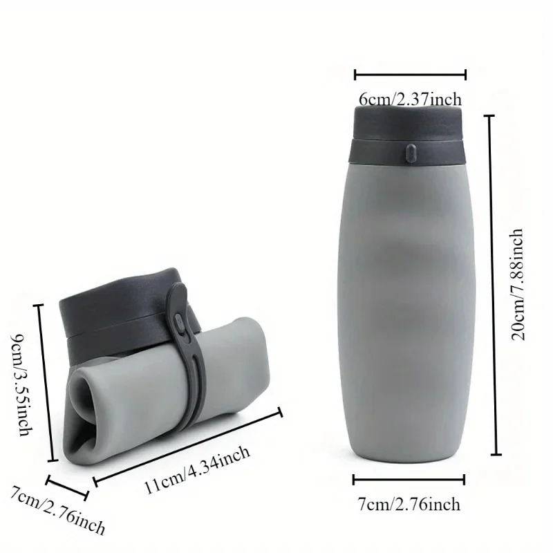 Multifunktionale 600 ml Outdoor Reise Tragbare Sport Wasser Flasche Silikon Kreative Klapp Tasse Tragbare Klapp Tasse.