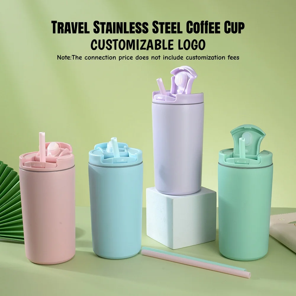 12OZ Travel Stainless Steel Coffee Cup Thermal Mug Leak-Proof Thermos Bottle Water Vacuum Flask Insulated Cup，Customizable view 3