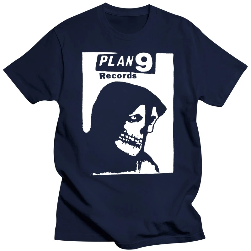 Plan 9 Records T-Shirt Misfits Samhain Danzig Black Flag Circle Jerks Gift Casual Tee Shirt