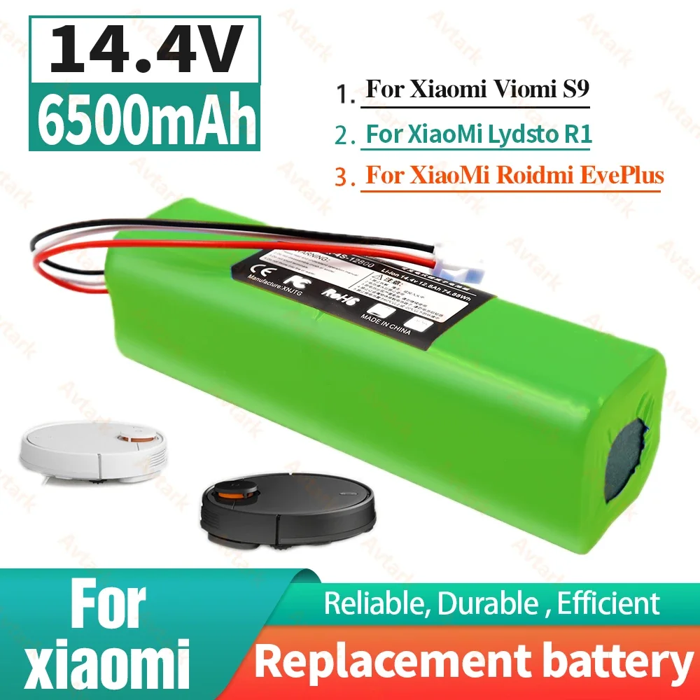 

Replacement For XiaoMi Lydsto R1 Roidmi Eve Plus Viomi S9 Robot Vacuum Cleaner Battery Pack Capacity 12800mAh Accessories Parts