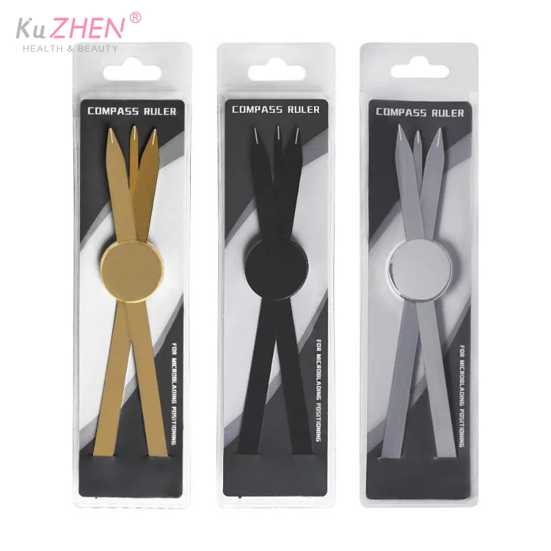 Steel Silver/Gold/Black Microblading Balance Compass Ruler Tattoo Positioning Ruler Eyebrow Design Golden Ratio Ruler TattooTool