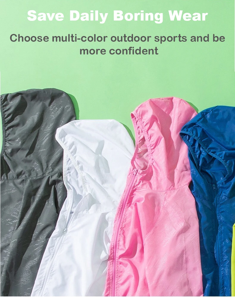 Jnln Männer Frauen wasserdichte Wander jacken schnell trocknende Camping Wind jacke Unisex Outdoor Trekking Regenmantel Anti UV packbare Kleidung – Detail 3