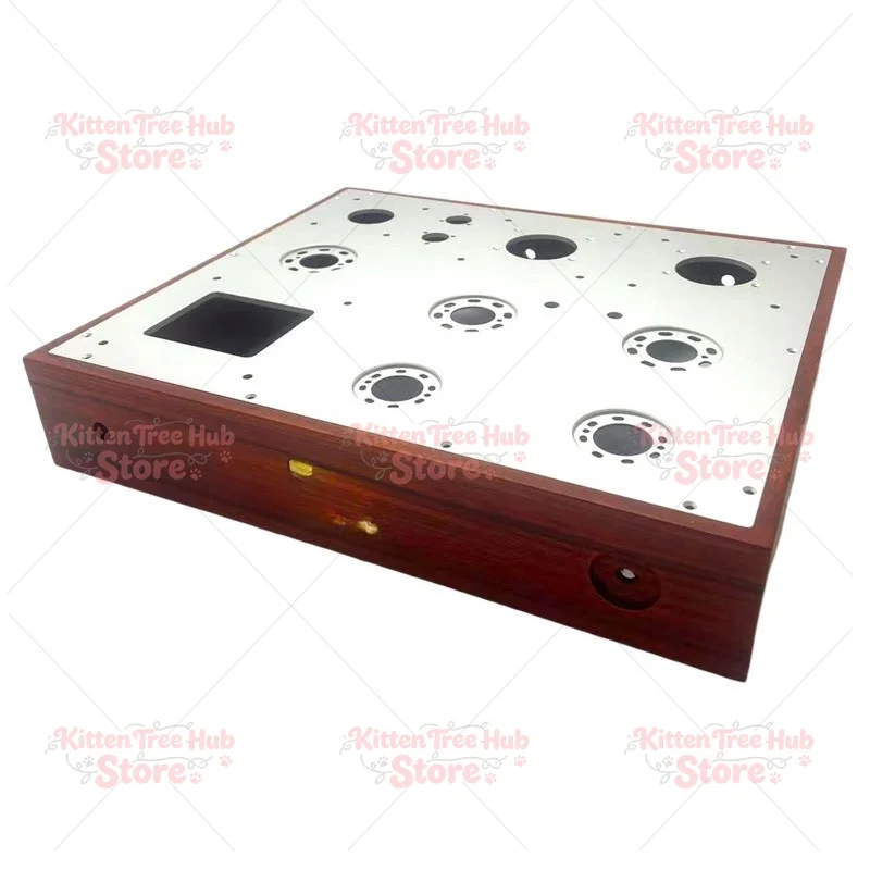 Professional custom bile machine mahogany chassis front stage Class A power amplifier wood chassis aluminum plate opening