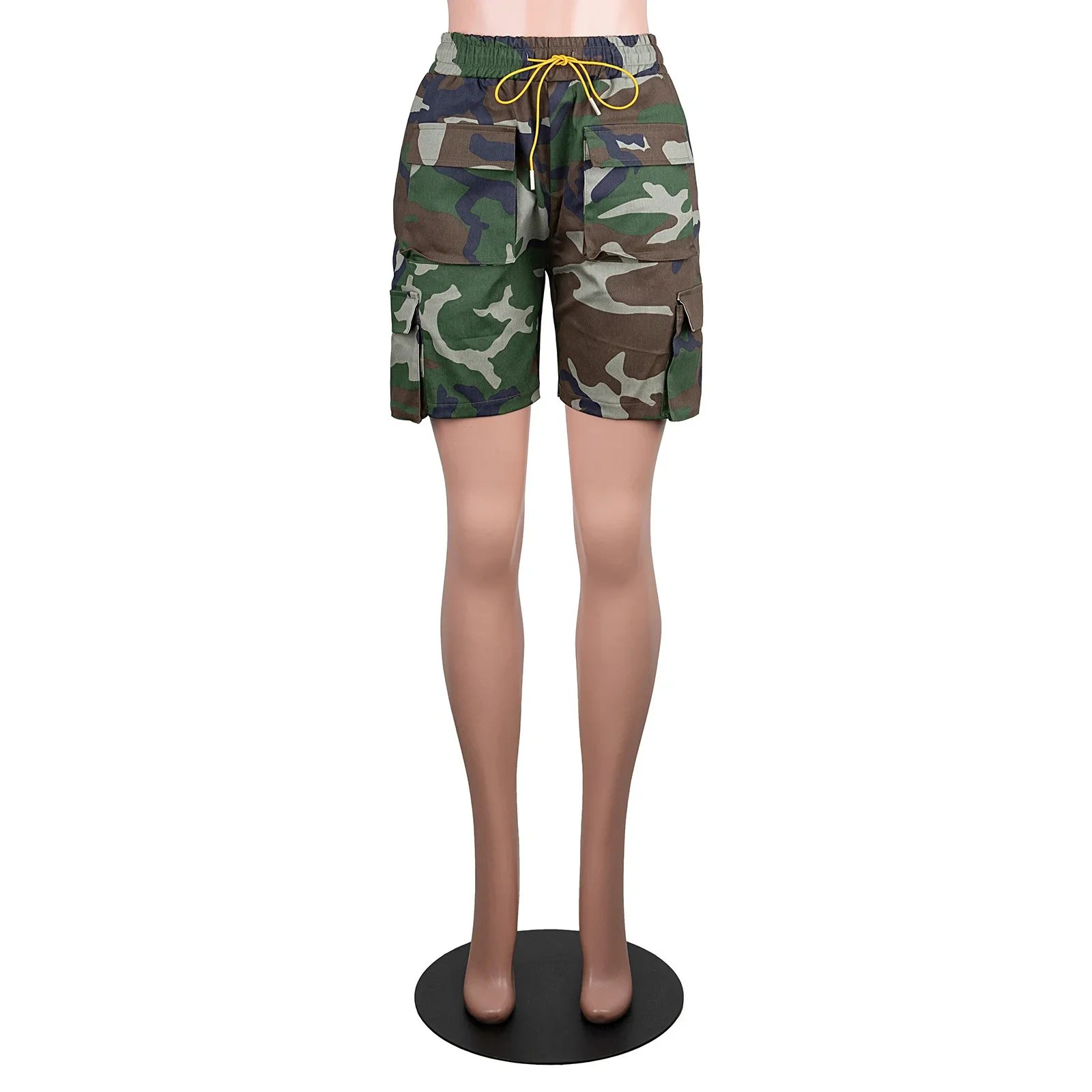 GIOIO High Quality Summer Woman Casual Multi Pockets Cargo Shorts Camo Women Clothing Stree  Mid Waist Camouflage Women's Shorts