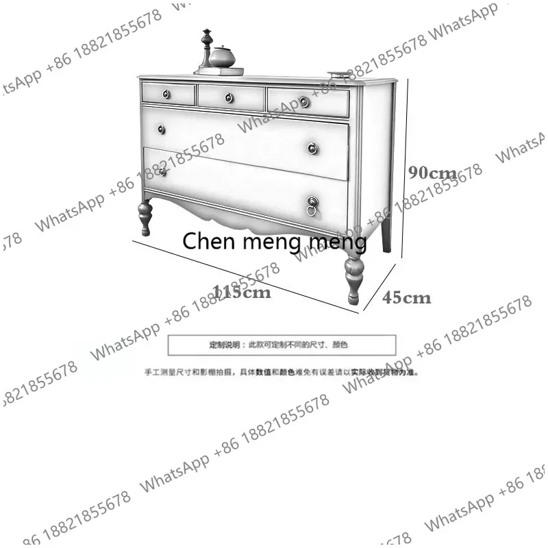 M183 French chest cabinet, entrance cabinet, integrated high-end foyer, solid wood storage, side cabinet