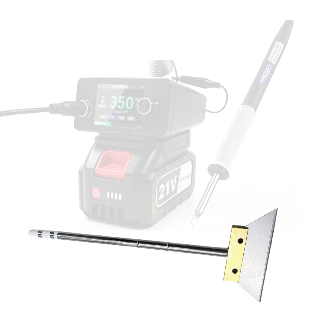 T12 Heating Core Series Soldering Iron Tips Set Includes Adapter Chuck Plus Trapezoidal Tip for Multi Application Precision Work
