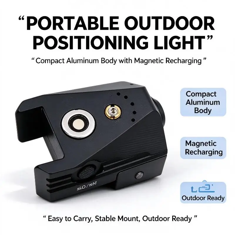 Magnetic Rechargeable Red Green Laser Indicator, Aluminum Alloy Laser Positioning Light with 20mm Picatinny Rail