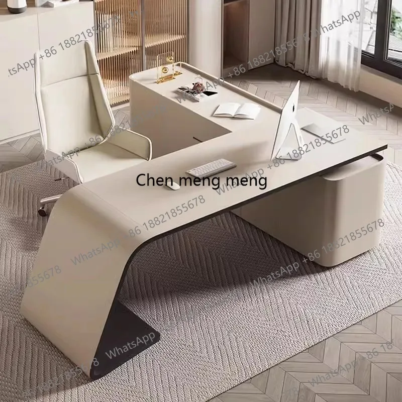 CC Leg Support White Executive Desk Luxury Asthetic Large Luxury Office Desks Drawers Cheap Modern Mesa Escritorio
