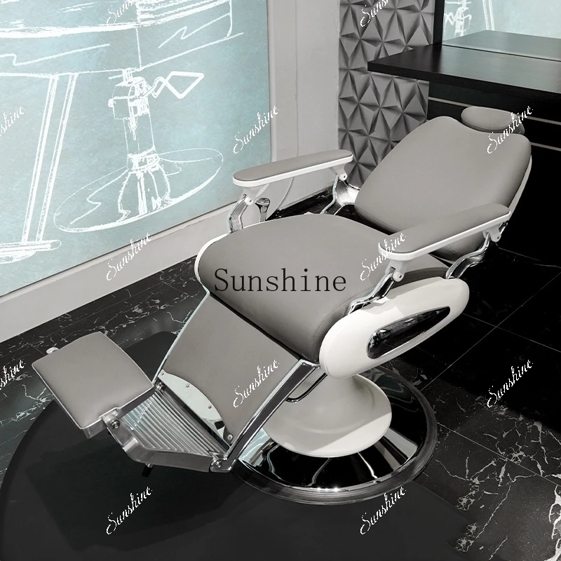 Fold down old barber shop men's oily head retro shaving hair chair   TF
