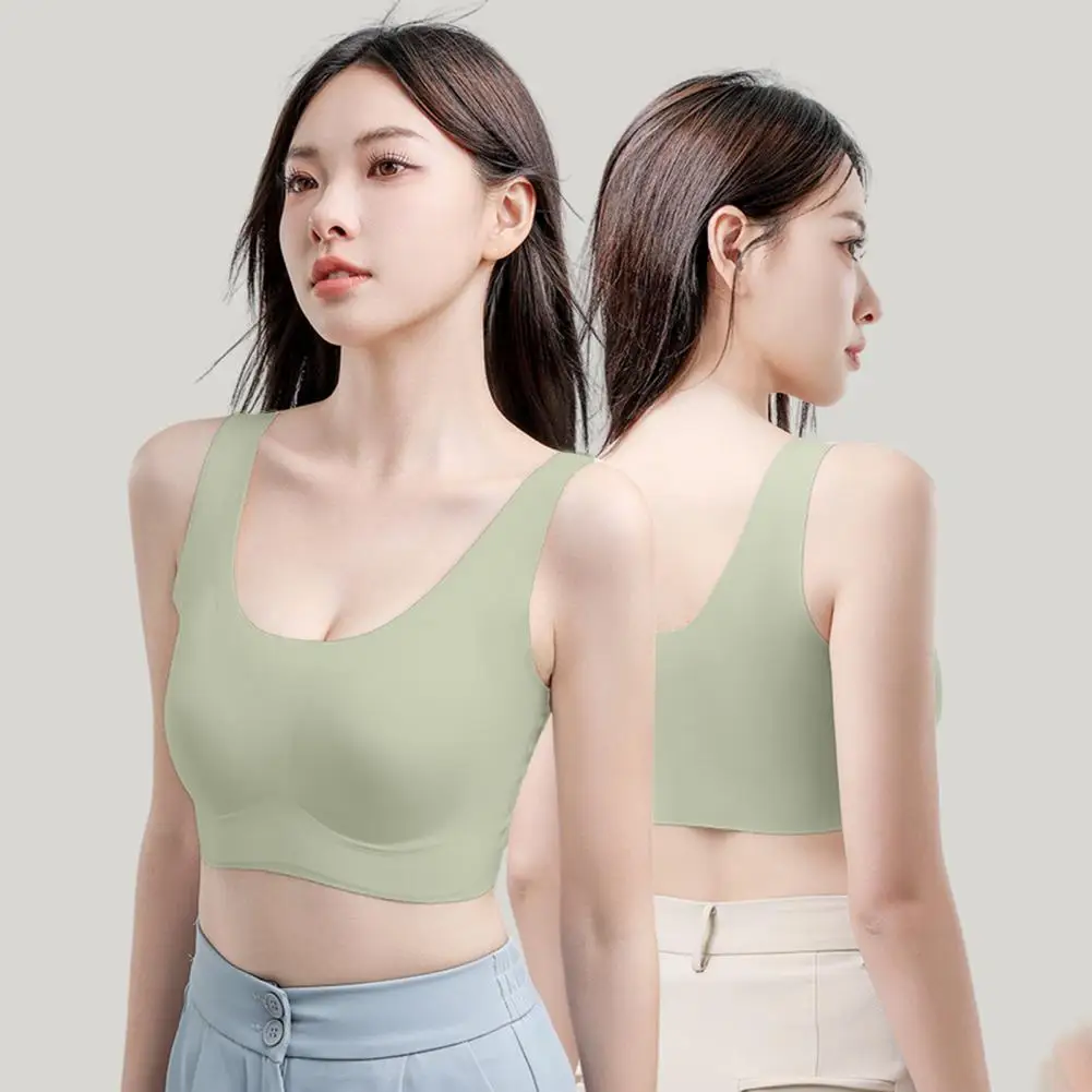 女性フィットネスブラジャー快適なワイヤレスパッド入り Bralette 女性のためのフルカバレッジ Tシャツブラジャープラスサイズソフト通気性下着