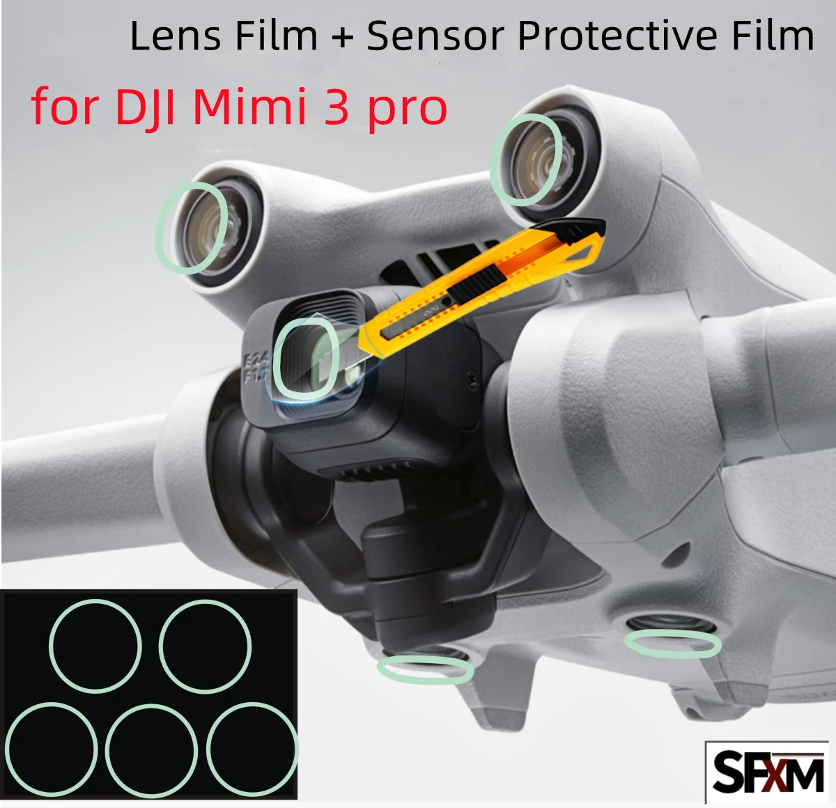 Película protetora para dji mini 3 pro sensor + lente, anti-risco, anti-pára-choques, acessórios