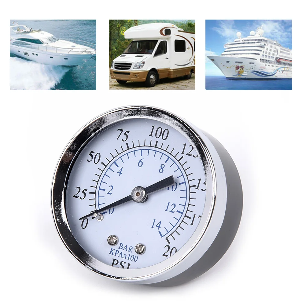 Stable Performance Mini Pressure Gauge 200 PSI 14 Bar with Brass Construction and Back Mount Design for Air Oil Water