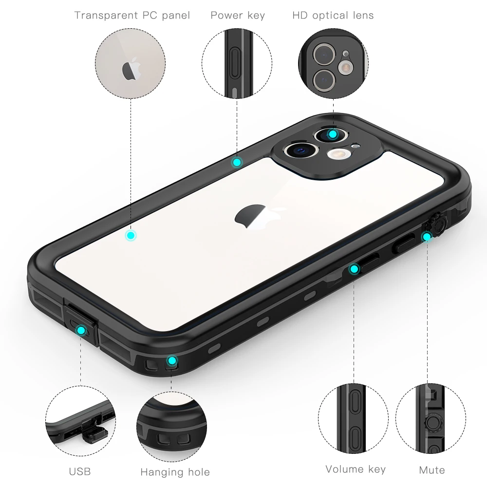 Applicable for iphone12 Apple cell phone case all-inclusive sealed protective waterproof case protective case against fall