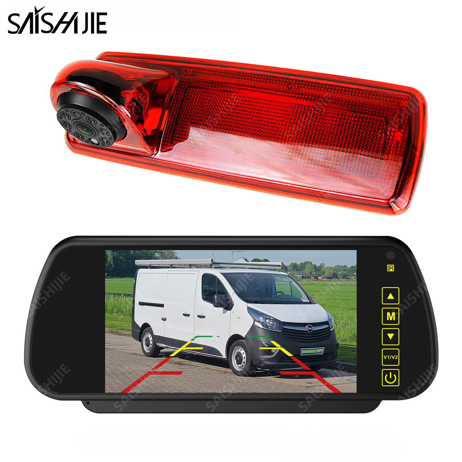 

3rd Brake Light Reversing Camera with 7''Monitor kit for Renault Traffic Vauxhall Vivaro (2014-Current) Backup Rear View Camera