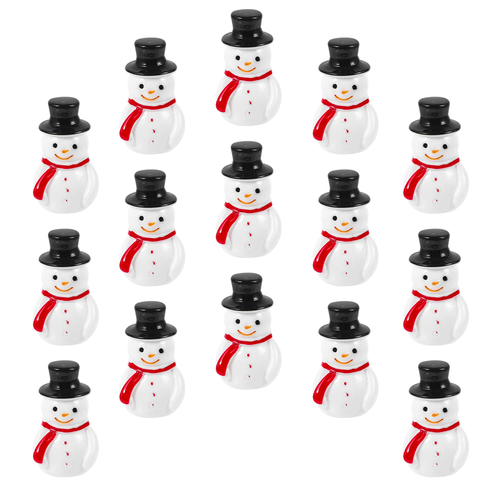 

20Pcs Christmas Miniature Snowman Resin Solid Smooth Lightweight DIY Craft Hairpin Phone Cover Mini Garden Decor