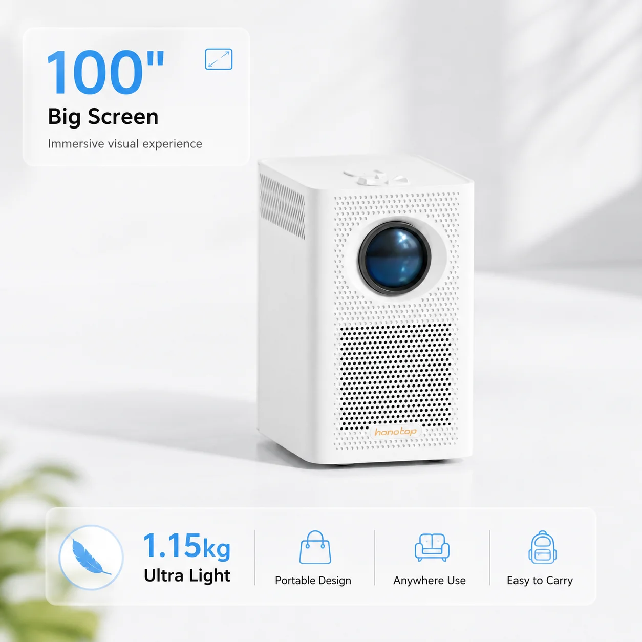 Умный ЖК-проектор S30MAX с разрешением 1080P, декодированием 4K, автоматической коррекцией трапецеидальных искажений, встроенным Bluetooth для дома, спальни, кемпинга, офиса, презентаций
