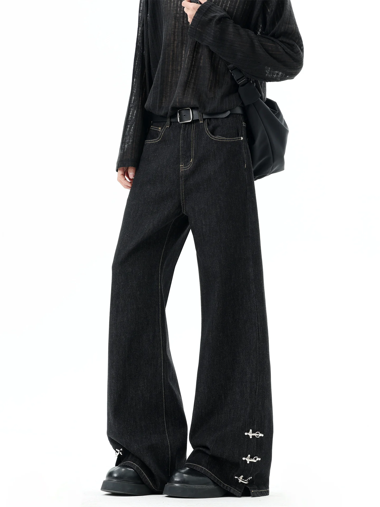 

Heavy Industry Denim Original Color Straight Leg Floor-Length Jeans for Men CleanFit American Trendy Brand Casual Loose Fit