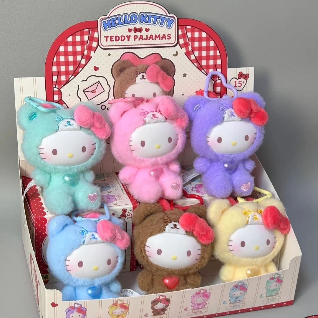 HelloKitty تيدي منامة سلسلة صندوق أعمى لطيف كيتي الفينيل أفخم صندوق الغموض حقيبة قلادة المفاتيح مفاجأة حقيبة ديكور هدية لعبة