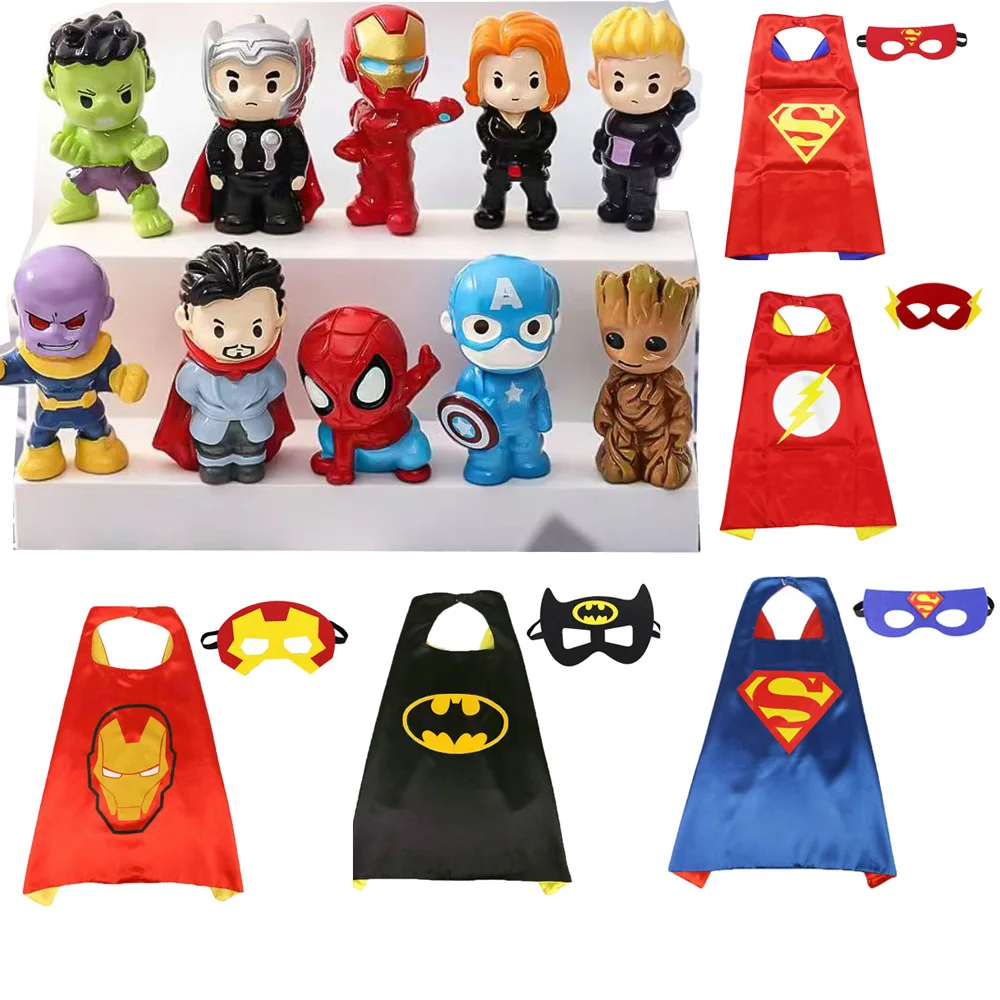 Supers Heros Masquerade Cape Mask figure blind box toys Birthday Party Supplies Gifts