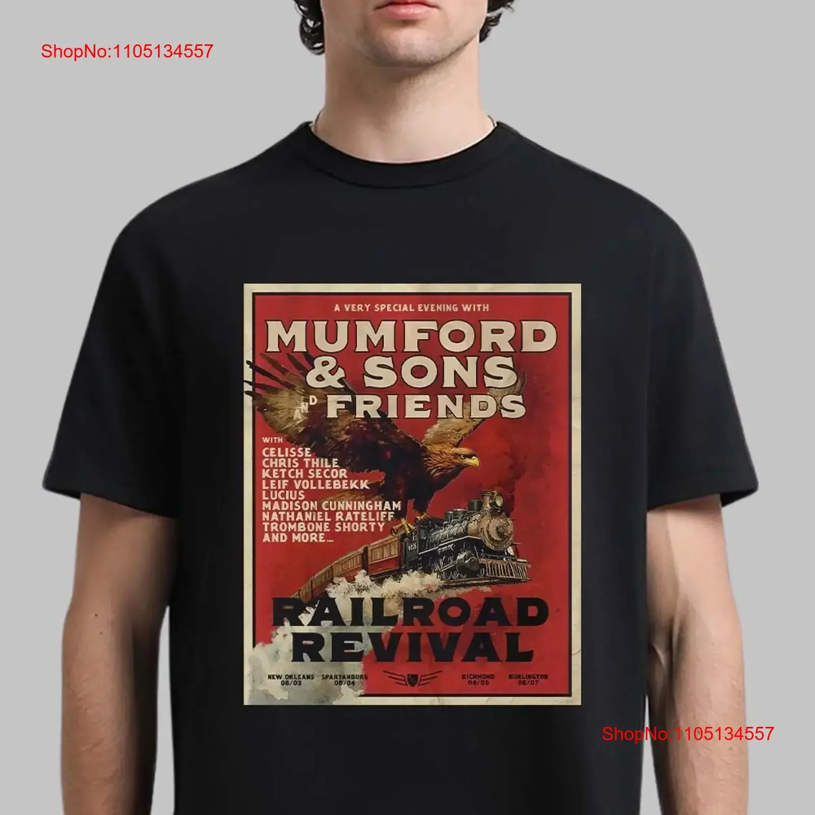 Mumford Sons 2025 Tour T Shirt Railroad Revival Dates Aug 3 7 for Fans S 4X vintage Washed Unisex homme designer clothes Casual