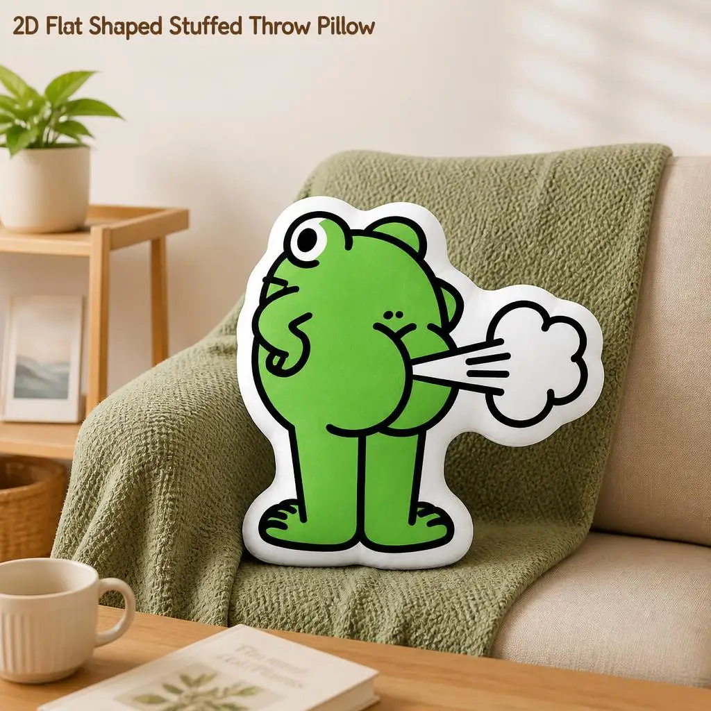 Angry Water Spray Frog Alien Cute Plush Pillow Cushion Irregular Stuffed Throw Pillow Home Decor Gift Sofa Bed Home