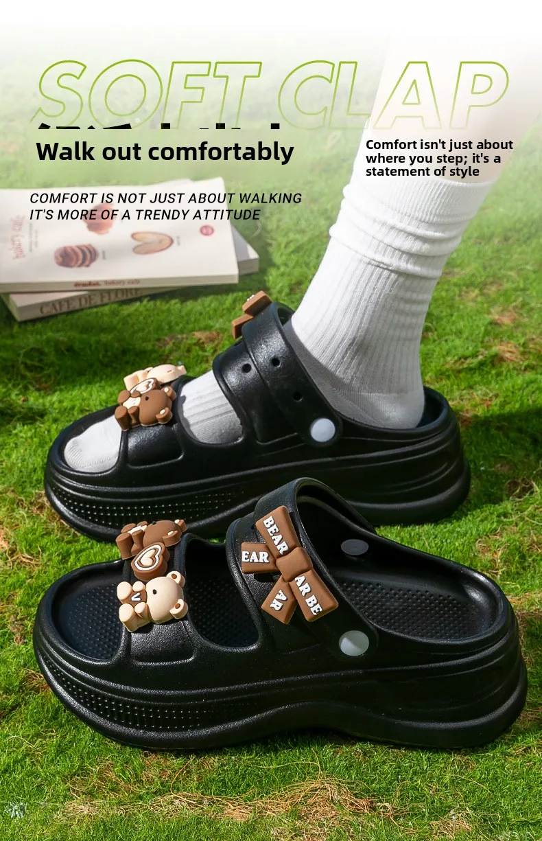 2026 Niedliche Cartoon-Sandalen mit dicker EVA-Sohle für Damen – Sommerliche Outdoor-Strandpantoletten mit Absatz, bequem und rutschfest zum Hineinschlüpfen – Detail 3