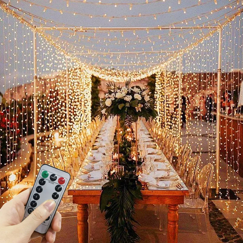 

Outdoor 8 Mode 3M 6M Wedding Garland Fairy Lights LED USB Curtain Light String Christmas Party Holiday Decoration Garden Light