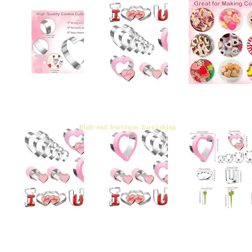 

L9NB Heart Shaped Unique Cookie Molds Biscuit Cutter Suitable for Baking and Crafts