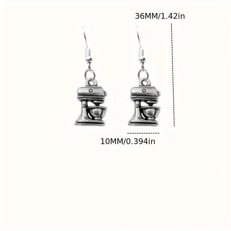 Retro style mini Kitchen tools mixer Coffee maker blender Earrings coffee machine dangle earrings