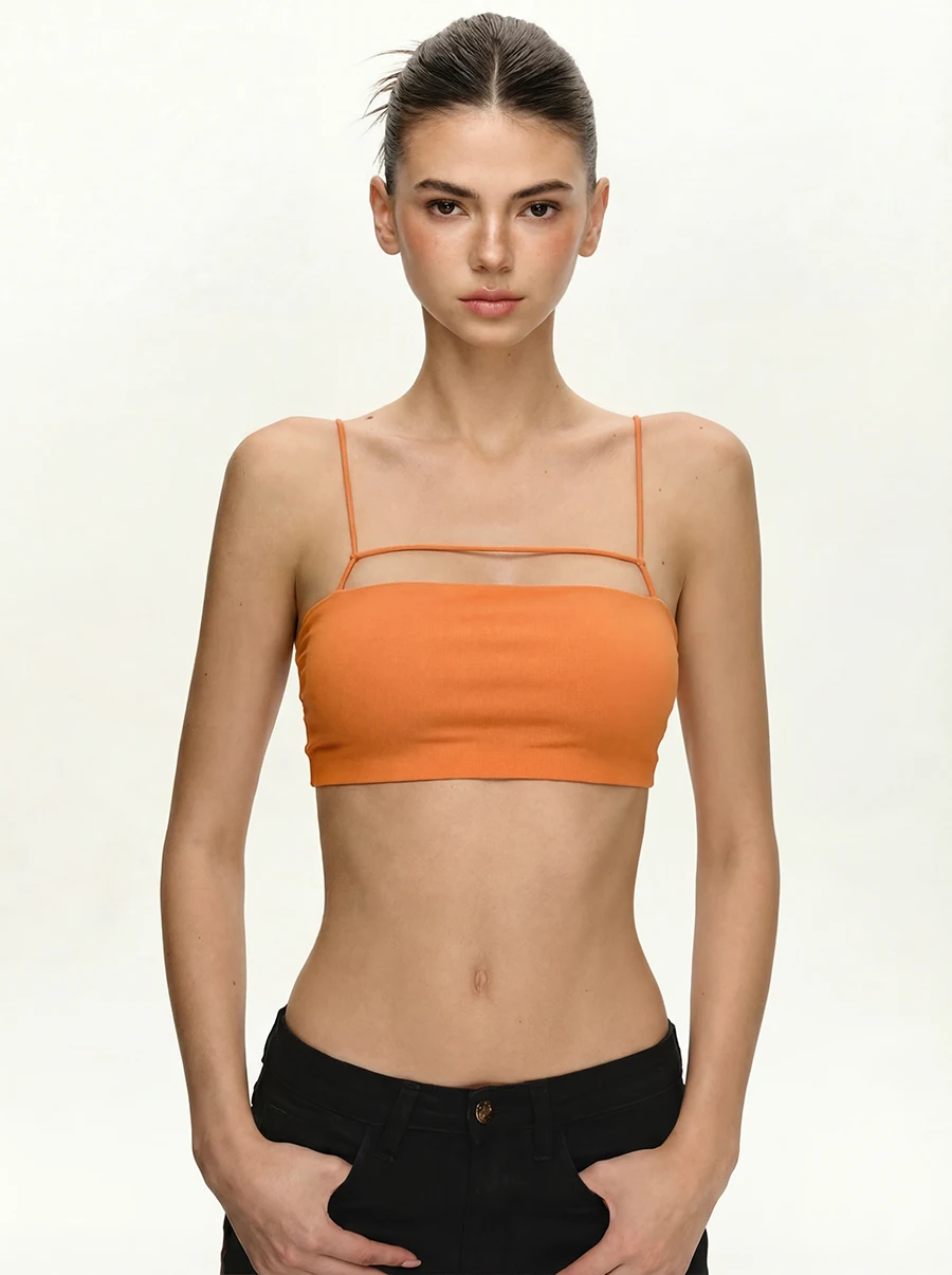 Spring and summer women's retro knitted camisole short Y2K top vest 2026 new ultra short