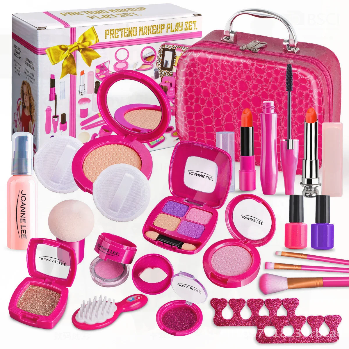 مجموعة ألعاب تلبيس البنات للأطفال - منزل لعب محاكاة مع حقيبة يد بدلة مستحضرات التجميل - مجموعة أدوات تجميل تعليمية للعب الأدوار #2