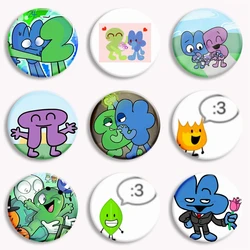 Bfb Four And X Flower Coiny Two Leafy Funny Button Pin Cute Number Cartoon Character Brooch Badge Bag Decor Accessories Jewelry