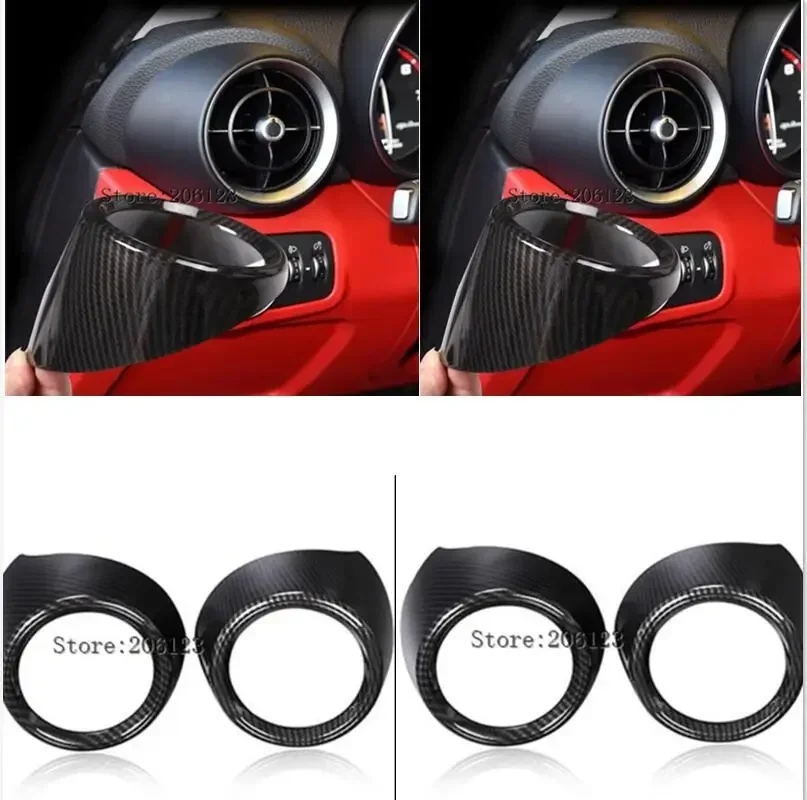 

For Alfa Romeo Giulia 2017 2018 Car-Styling Matte Inner Interior Front Side Air Vent Outlet Cover 2pcs auto accessories