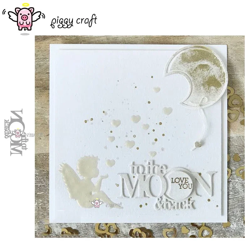 Piggy Craft metal cutting dies cut die mold Moon praying letters Scrapbook paper craft knife mould blade punch stencils dies