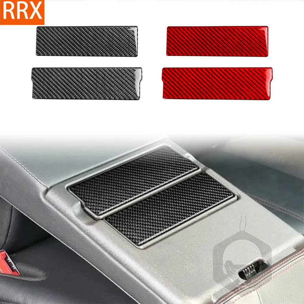 For Ford Edge SEL 2011-2014 Real Carbon Fiber Stickers Rear centre water cup Panel Cover Car Accessories Interior decorative