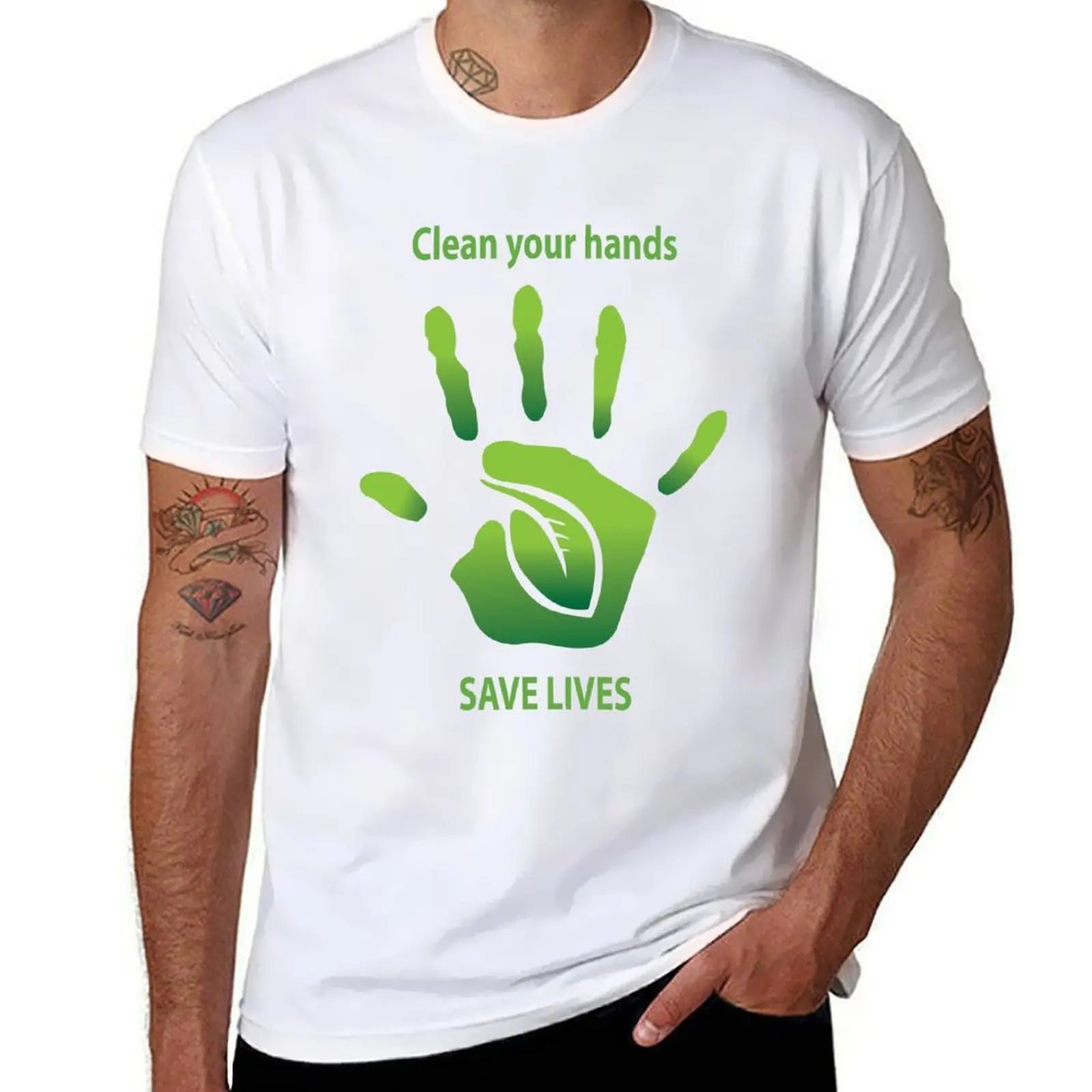 

Clean Your Hands & Save Lives T-Shirt anime t shirts for man t shirts for man cotton T-Shirt