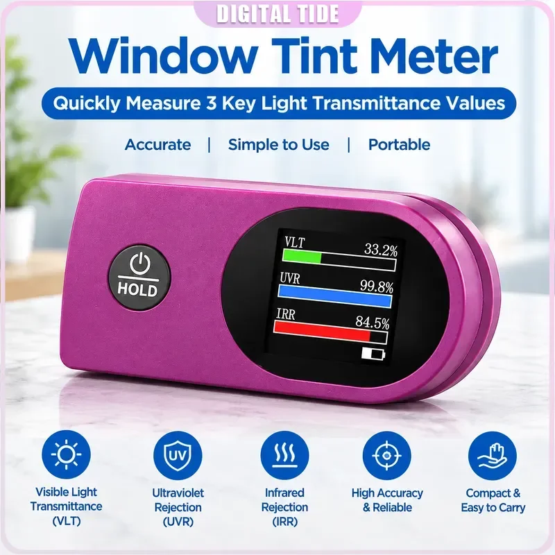 Portable Window Tint Meter Solar Film Tester TSER VLT UV IR Transmission for Cars LS161A LS161H