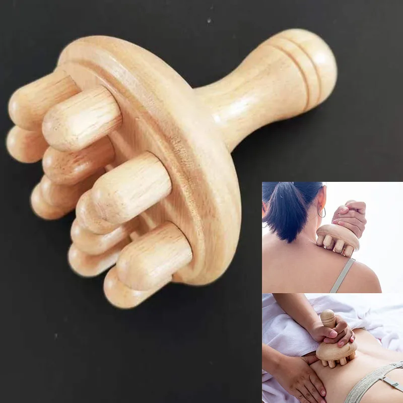 

Деревянный массажер для грибов, ручной массажный инструмент, деревянные массажные инструменты для грибов, натяжение мышц, местный жир, Гуа Ша для всего тела