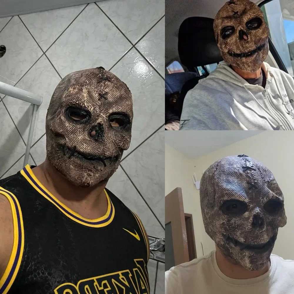Halloween Horror Killer Maschera con teschio Cosplay Scheletro spaventoso Casa stregata Bar all'aperto Casco in lattice Puntelli per costumi da festa di Halloween